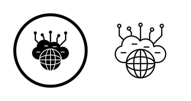 Computing Cloud Vector Icon