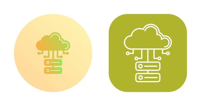 icono de vector de base de datos en la nube