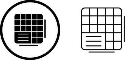 icono de vector de datos de tabla