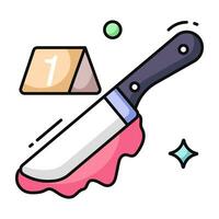 Trendy vector design of bloody knife