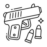 A flat design icon of gun vector