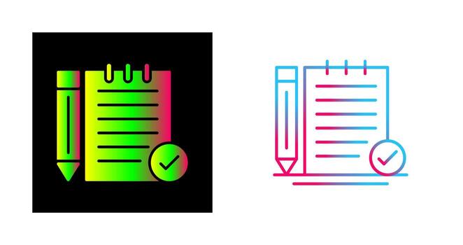 cheque, notas, vector, icono vector