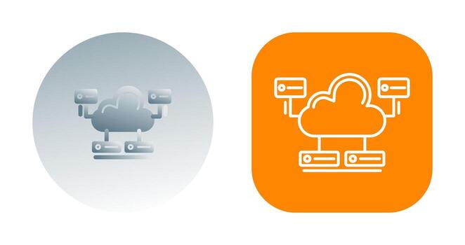 icono de vector de base de datos en la nube