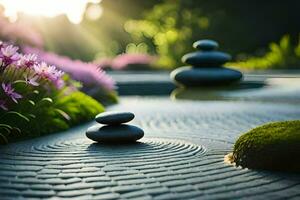 zen garden, zen garden, zen garden, zen garden, zen garden,. AI-Generated photo