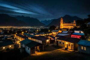 el pueblo de persona a noche. generado por ai foto