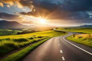 el la carretera a éxito es pavimentado con bueno intenciones generado por ai foto