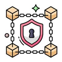 A premium download icon of blockchain security vector