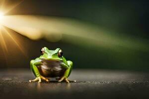 photo wallpaper the sun, frog, the light, the frog, the frog, the frog,. AI-Generated