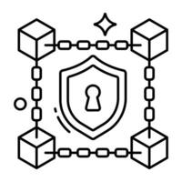 A premium download icon of blockchain security vector