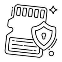 Editable design icon of sd card security vector