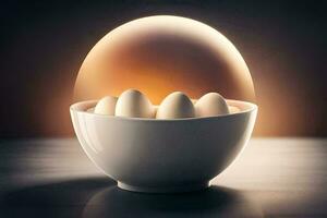 eggs in a bowl. AI-Generated photo