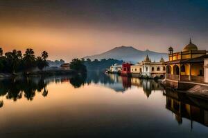 el hermosa ciudad de udaipur en India. generado por ai foto