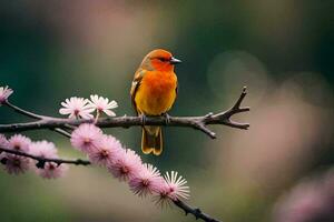 photo wallpaper bird, the flowers, the bird, the bird, the bird, the bird,. AI-Generated