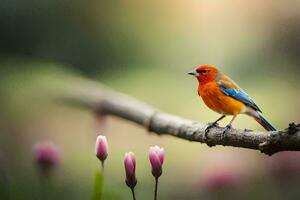 photo wallpaper bird, the flowers, spring, the flowers, the flowers, the flowers, the. AI-Generated