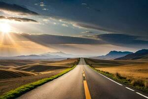 el la carretera a éxito es pavimentado con bueno intenciones generado por ai foto