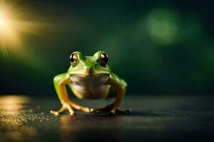 photo wallpaper the frog, the light, the frog, the frog, the frog, the frog. AI-Generated