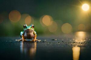 photo wallpaper the night, frog, the light, the light, the light, the light,. AI-Generated