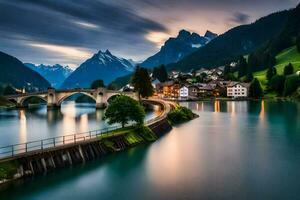 the village of altenburg in the swiss alps. AI-Generated photo