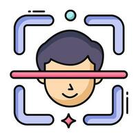 An editable design icon of face recognition vector