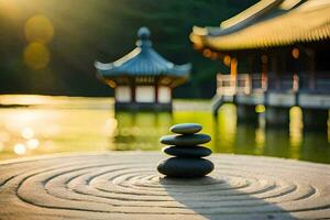 zen garden in korea. AI-Generated photo