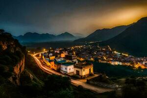 the village of xinjiang, china. AI-Generated photo