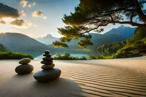 the balance of nature and technology. AI-Generated photo