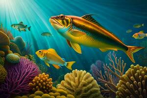 fish and coral reef in the ocean. AI-Generated photo