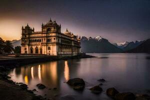 el palacio de el lago, udaipur, India. generado por ai foto