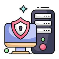 icono de descarga premium de seguridad del sistema vector