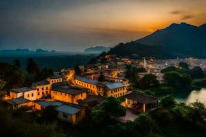 the village of vietnam by kim phan - landscapes vietnam, viet. AI-Generated photo