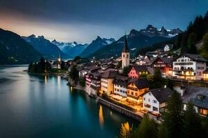 the town of hallstatt, switzerland. AI-Generated photo