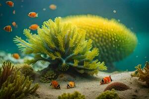 foto fondo de pantalla mar, coral, pez, mar, coral, mar, submarino, submarino, submarino. generado por ai