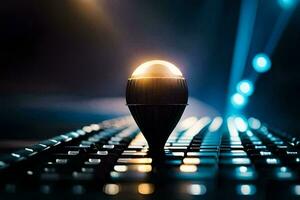 a light bulb on top of a keyboard. AI-Generated photo