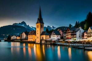 the town of hallstatt, austria. AI-Generated photo