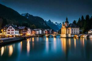 the town of altenburg in the swiss alps. AI-Generated photo