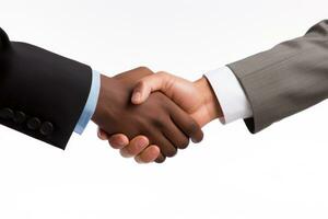 Business handshake and business people concepts. Transparent background,. AI generative photo