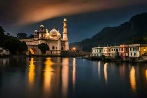el hermosa mezquita en udaipur, India. generado por ai foto