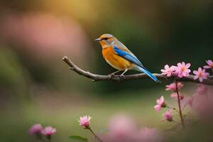 photo wallpaper bird, the sun, flowers, the bird, the bird, the bird, the. AI-Generated