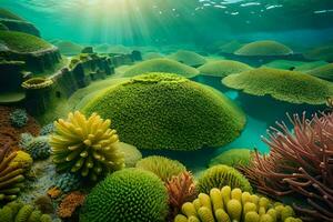 the underwater world of the great barrier reef. AI-Generated photo
