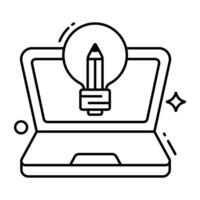 Pencil inside lightbulb, icon of creative writing vector