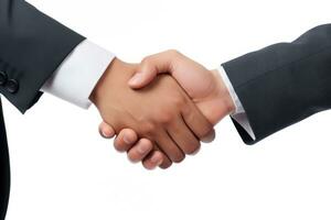 Business handshake and business people concepts. Transparent background,. AI generative photo