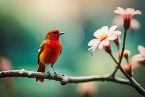 photo wallpaper the sky, bird, flowers, the bird, the bird, the bird, the. AI-Generated