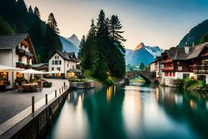 the beautiful village of altenmarkt in the alps. AI-Generated photo