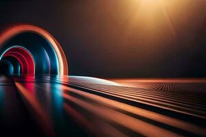 a tunnel with a light at the end. AI-Generated photo