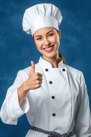 retrato de un cocinero trabajando en un profesional cocina. ai generativo foto