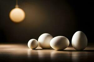 eggs on a table. AI-Generated photo