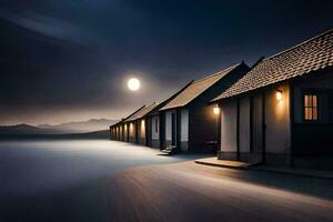 photo wallpaper the moon, night, the sea, the moon, the sea, the moon,. AI-Generated