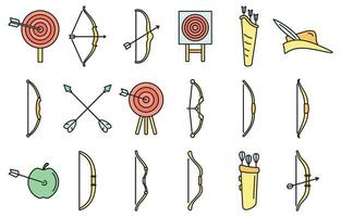 Accuracy archery icons set vector color