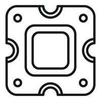 Laptop processor repair icon outline vector. Button tool vector