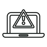 Laptop software alert icon outline vector. Admin project vector